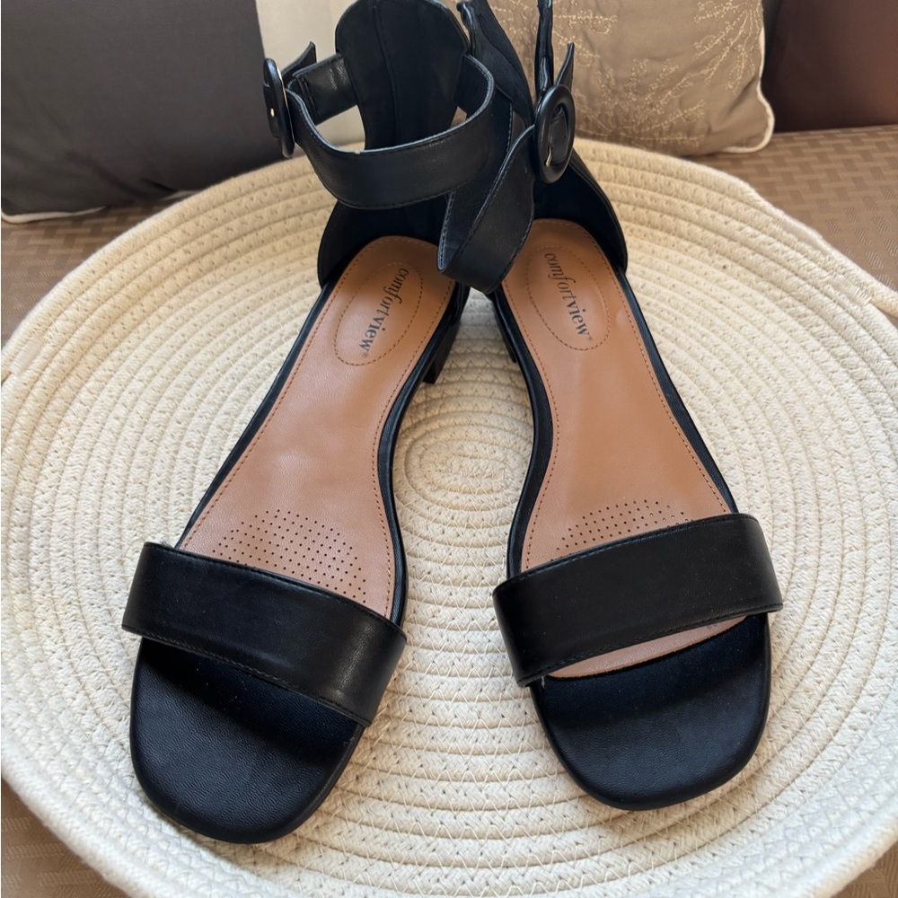 Comfortview Black Sandals